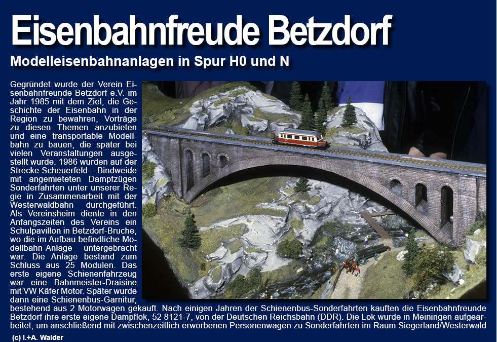 Modelleisenbahn Eisenbahnfreunde Betzdorf - Spur H0 und Spur N 