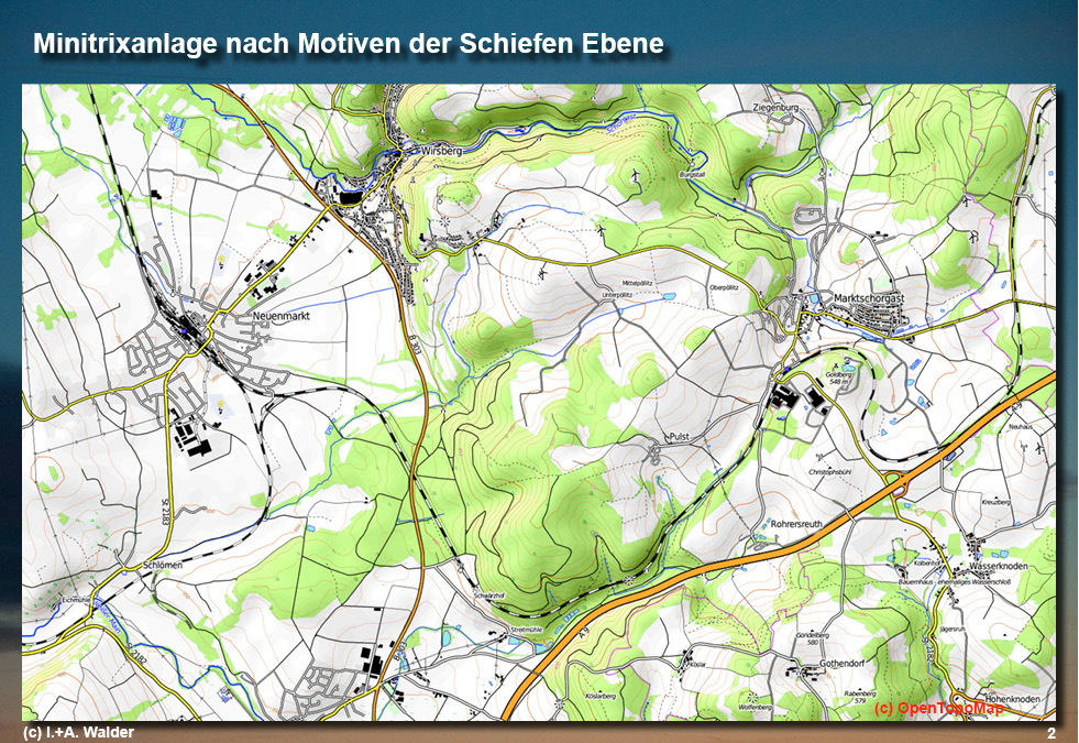 Eisenbahnmagazin Modelleisenbahnanlage Schiefe Ebene - Minitrix 