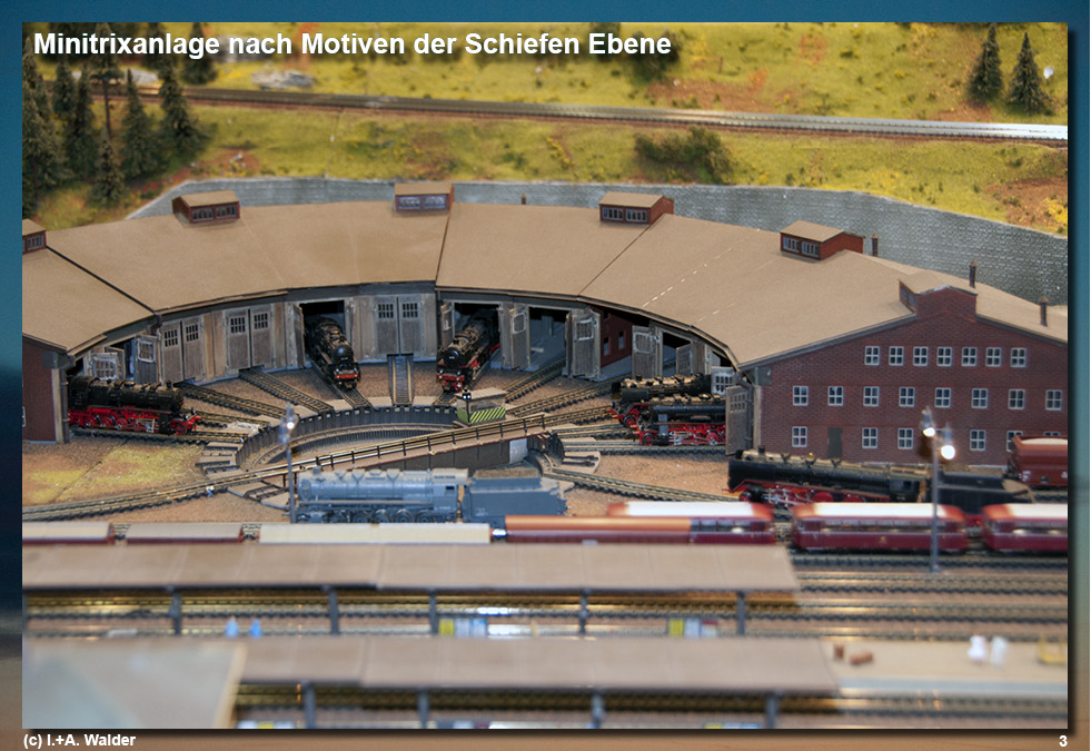 Eisenbahnmagazin Modelleisenbahnanlage Schiefe Ebene - Minitrix 
